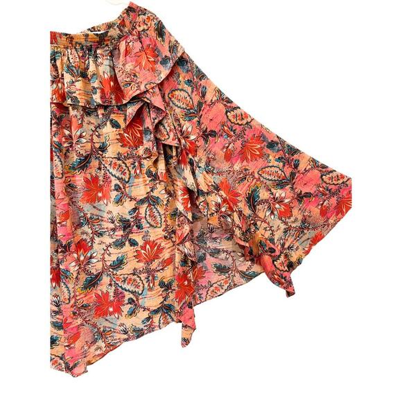 NWT Ulla Johnson Skirt Midi Long Orange Red Floral Ursa Paisley 100% Silk Sz 10 - Picture 6 of 10